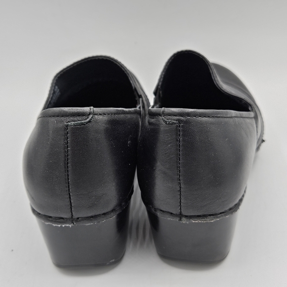 Dansko Tenley black gray leather slipon clogs size 38 US 7.5/8 w/a 2" heel - Picture 13 of 15